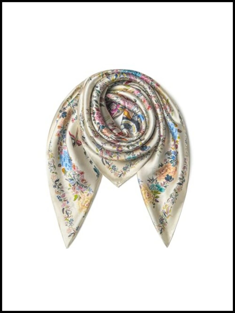 100% Mulberry Silk Scarf 35" Square Lightweight Headscarf Gift Packed